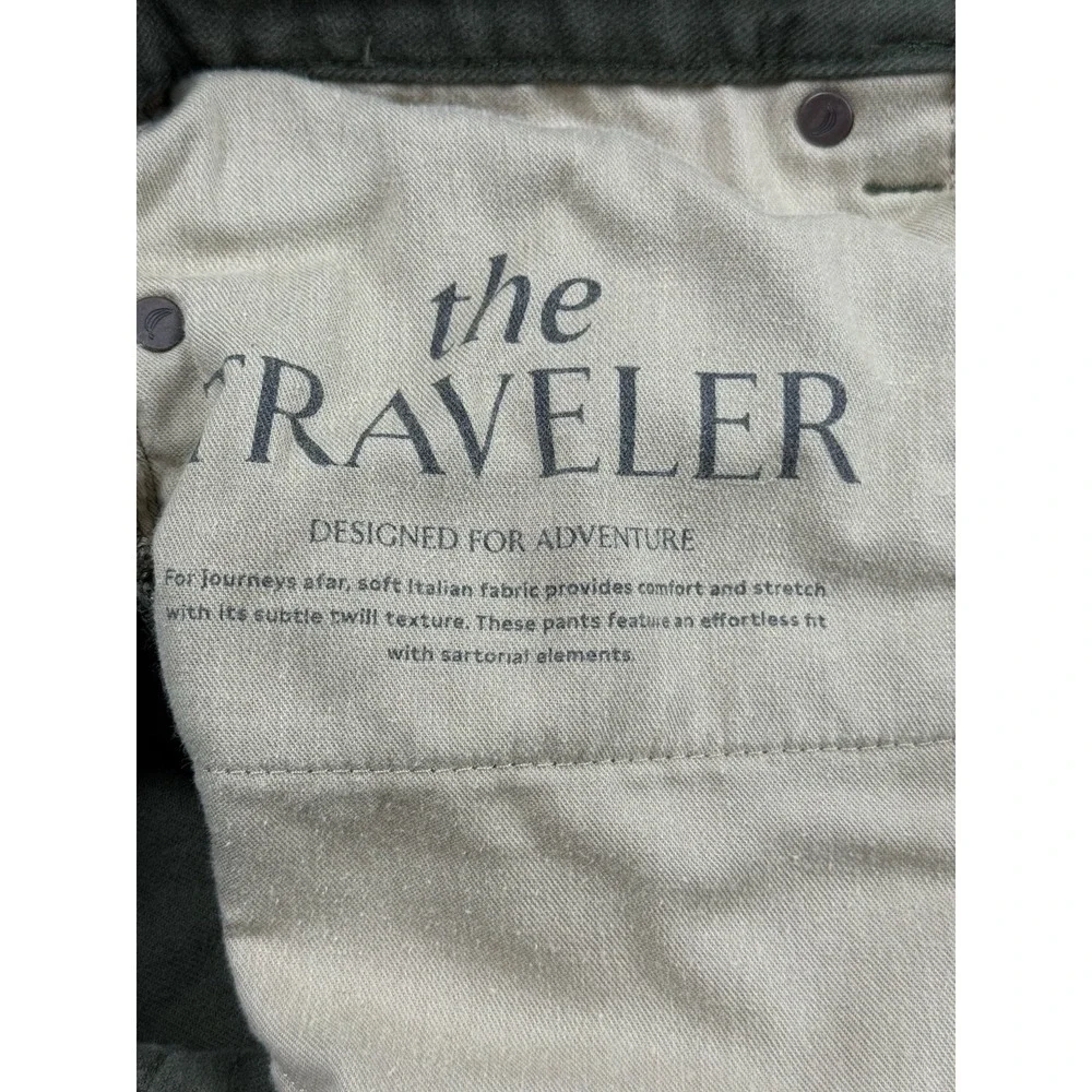 Banana Republic Traveler Pants Mens 36x32 (Fits 36x30) Olive Brushed Denim